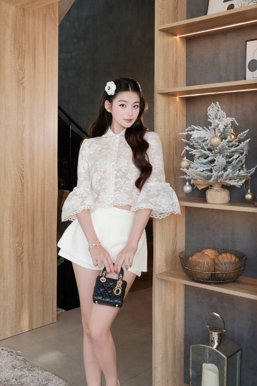 Cherell Lace Set - White, M